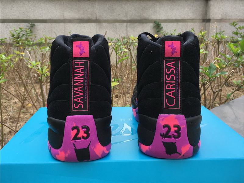 Authentic Air Jordan 12 Purple Black